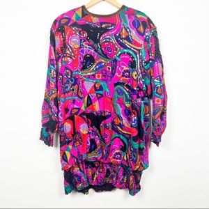 Vintage Judith Ann Lillie Rubin sequin batwing kaftan dress large